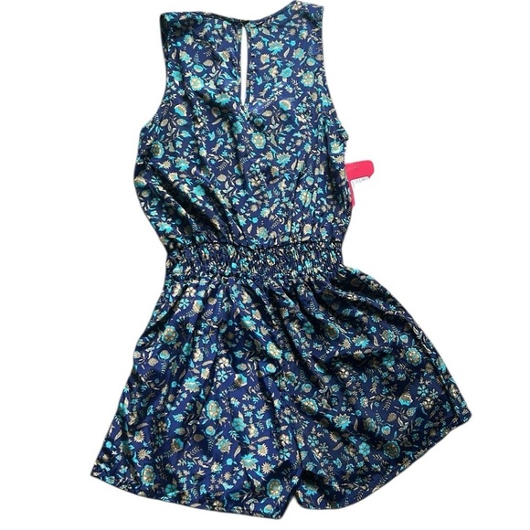 Evereve RAGA Floral Sapphire Blueprint Romper Size XS NWT - Picture 3 of 14